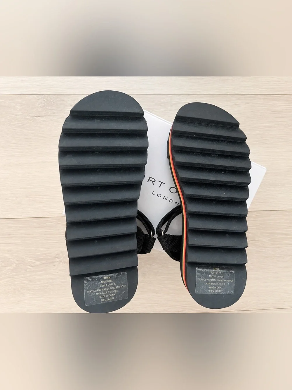 Kurt Geiger Mini Orla Sandals Girls Size 5 Black Rainbow Platform
